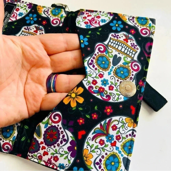 NWOT Sugar Skull Handmade Wristlet W Pockets - Picture 4 of 5